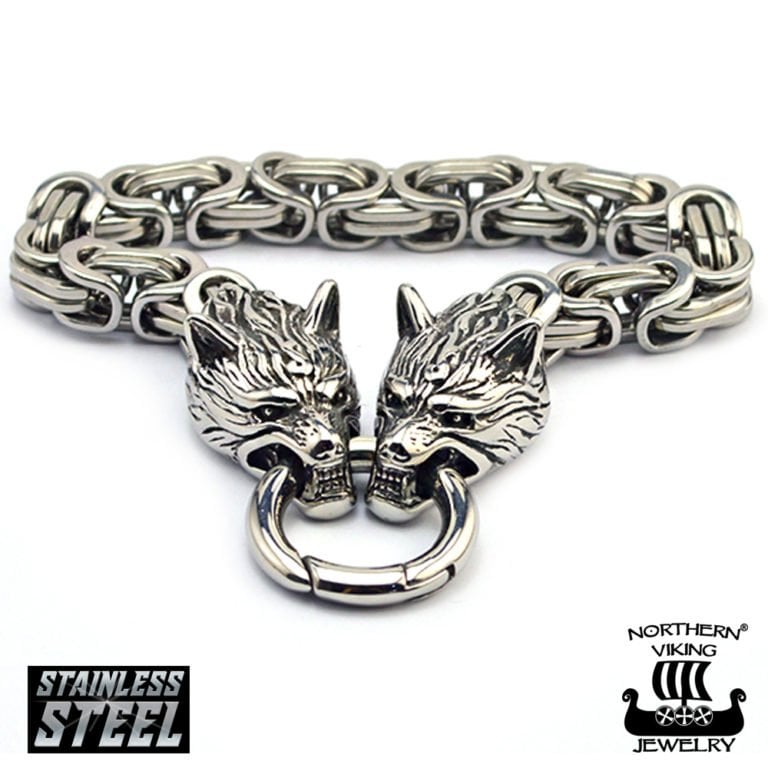 NORTHERN VIKING JEWELRY "CLASP BYZANTINE WOLF" RANNEKORU